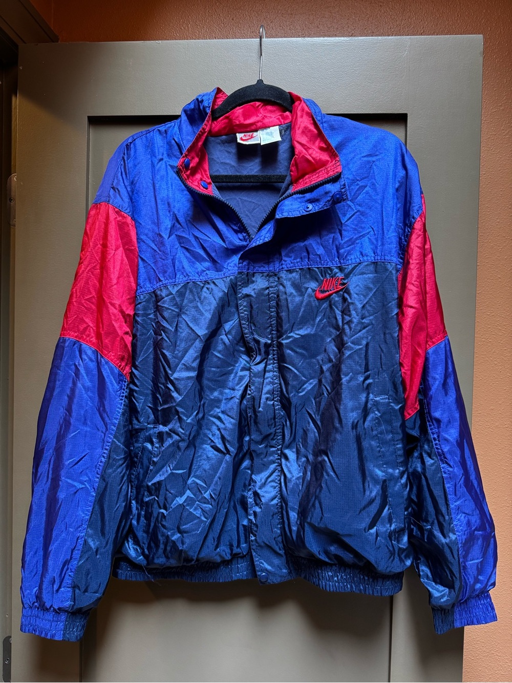 Vintage Nike Jacket Colorblock Windbreaker Gray Tag Skate Retro Swoosh medium
